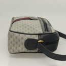 GUCCI Micro GG Supreme Sherry Line Clutch Bag PVC Navy Gold Auth 125818-3