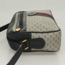 GUCCI Micro GG Supreme Sherry Line Clutch Bag PVC Navy Gold Auth 125818-4