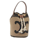 CELINE Shoulder Bag Raffia Beige Auth 125820M-1