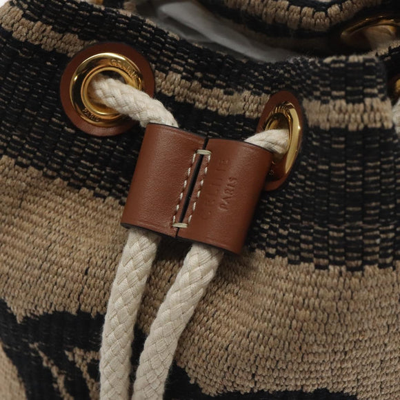 CELINE Shoulder Bag Raffia Beige Auth 125820M