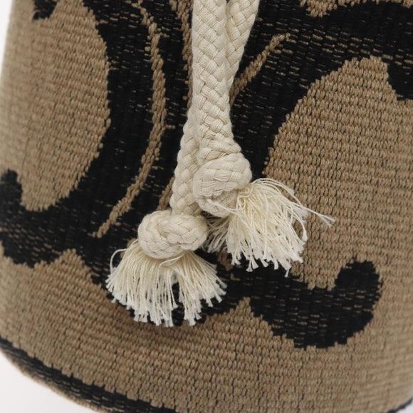 CELINE Shoulder Bag Raffia Beige Auth 125820M