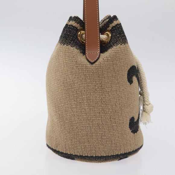 CELINE Shoulder Bag Raffia Beige Auth 125820M