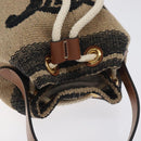 CELINE Shoulder Bag Raffia Beige Auth 125820M-6