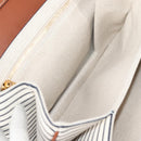 CELINE Shoulder Bag Canvas Leather Brown Gold Auth 125821M-17