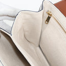 CELINE Shoulder Bag Canvas Leather Brown Gold Auth 125821M-19