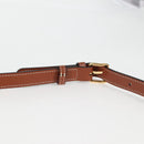 CELINE Shoulder Bag Canvas Leather Brown Gold Auth 125821M-8