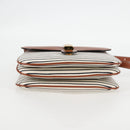 CELINE Shoulder Bag Canvas Leather Brown Gold Auth 125821SAM-5