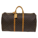 LOUIS VUITTON Monogram Keepall 60 Boston Bag M41422 LV Auth 125836-2