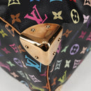LOUIS VUITTON Monogram Multicolor Speedy 30 Hand Bag Black M92642 Auth 125838V-14