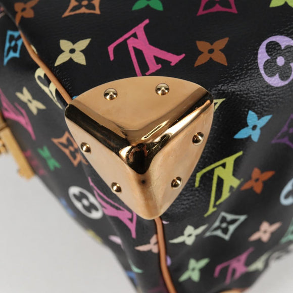 LOUIS VUITTON Monogram Multicolor Speedy 30 Hand Bag Black M92642 Auth 125838V