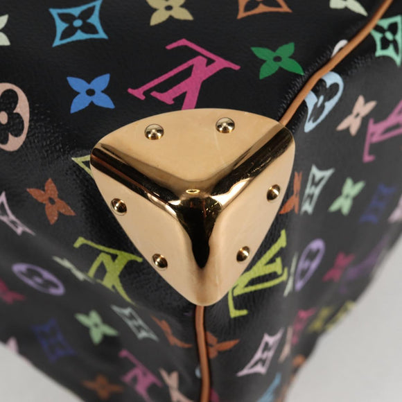 LOUIS VUITTON Monogram Multicolor Speedy 30 Hand Bag Black M92642 Auth 125838V