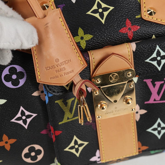 LOUIS VUITTON Monogram Multicolor Speedy 30 Hand Bag Black M92642 Auth 125838SAV