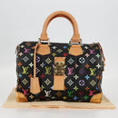 LOUIS VUITTON Monogram Multicolor Speedy 30 Hand Bag Black M92642 Auth 125838V-12