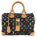 LOUIS VUITTON Monogram Multicolor Speedy 30 Hand Bag Black M92642 Auth 125838SAV-13