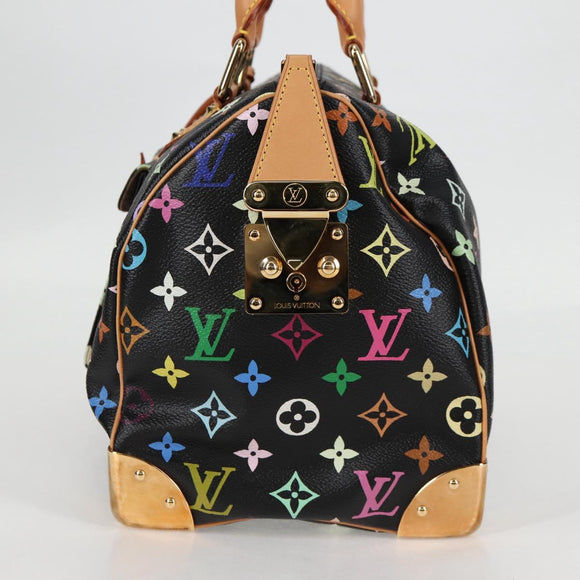 LOUIS VUITTON Monogram Multicolor Speedy 30 Hand Bag Black M92642 Auth 125838V