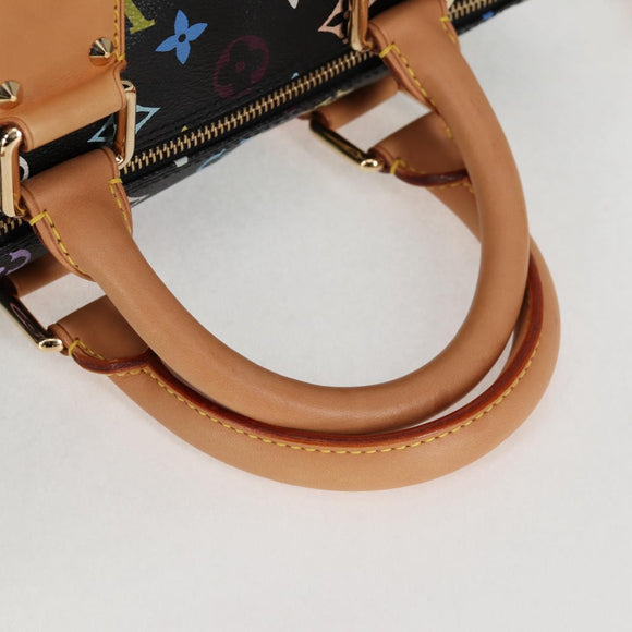 LOUIS VUITTON Monogram Multicolor Speedy 30 Hand Bag Black M92642 Auth 125838V