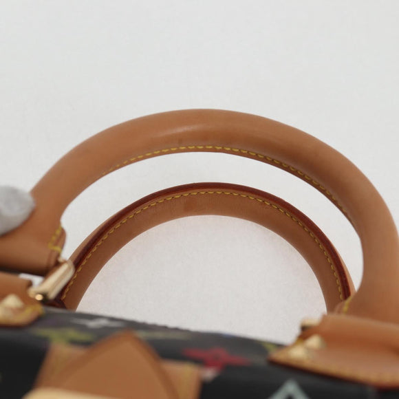 LOUIS VUITTON Monogram Multicolor Speedy 30 Hand Bag Black M92642 Auth 125838V