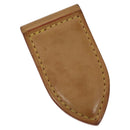 LOUIS VUITTON Pansu Abie Money Clip Leather Beige M64692 LV Auth 125842-1
