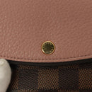 LOUIS VUITTON Damier Ebene Portofeuil Normandy Wallet Pink N61262 LV Auth 125844-17