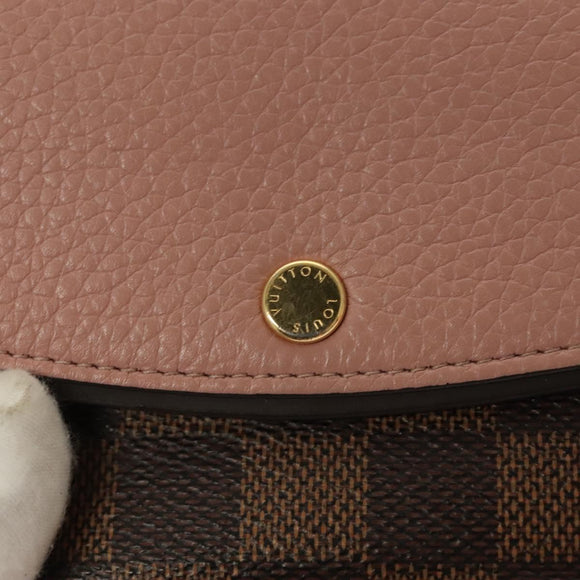LOUIS VUITTON Damier Ebene Portofeuil Normandy Wallet Pink N61262 LV Auth 125844