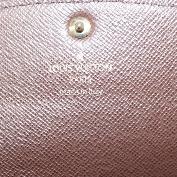 LOUIS VUITTON Damier Ebene Portofeuil Normandy Wallet Pink N61262 LV Auth 125844