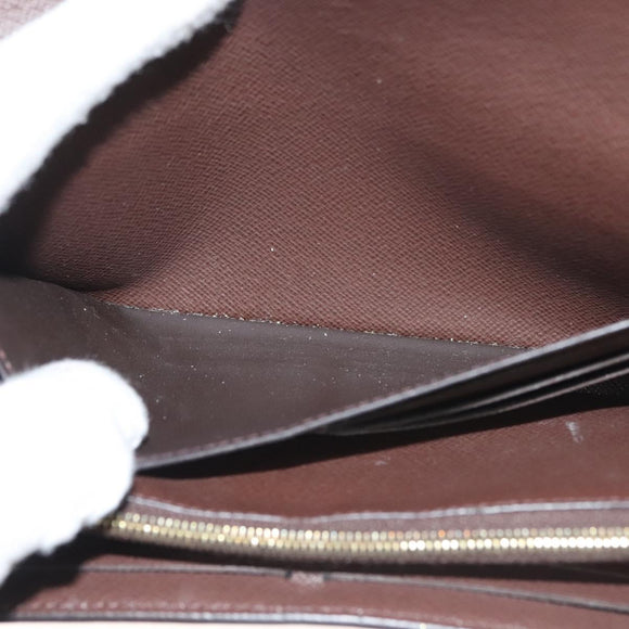 LOUIS VUITTON Damier Ebene Portofeuil Normandy Wallet Pink N61262 LV Auth 125844