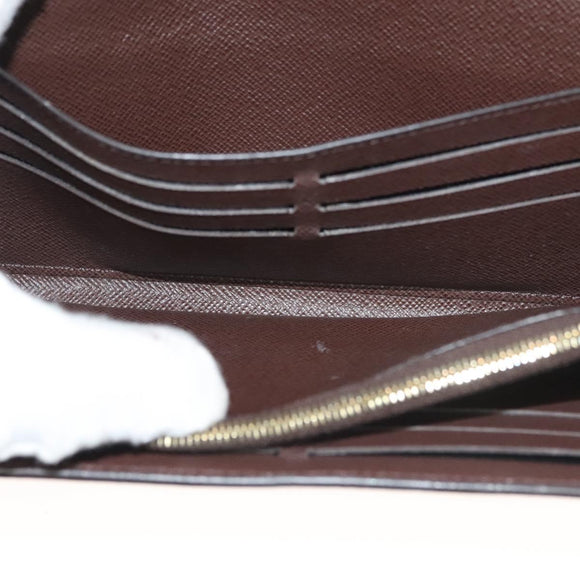 LOUIS VUITTON Damier Ebene Portofeuil Normandy Wallet Pink N61262 LV Auth 125844