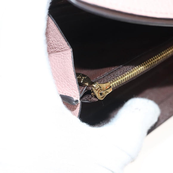 LOUIS VUITTON Damier Ebene Portofeuil Normandy Wallet Pink N61262 LV Auth 125844