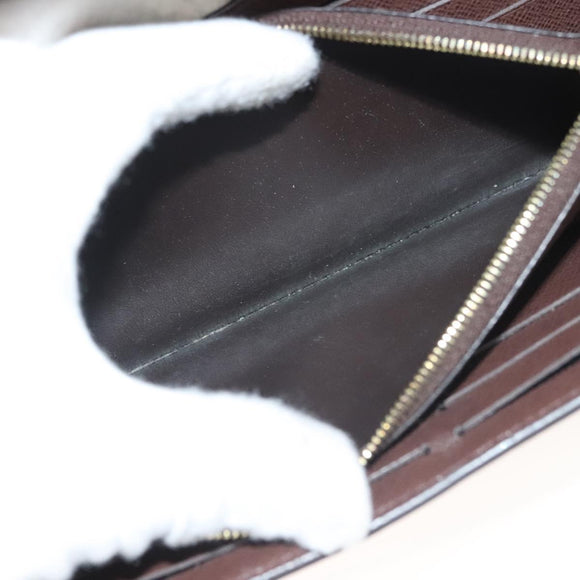 LOUIS VUITTON Damier Ebene Portofeuil Normandy Wallet Pink N61262 LV Auth 125844