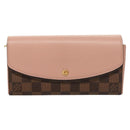 LOUIS VUITTON Damier Ebene Portofeuil Normandy Wallet Pink N61262 LV Auth 125844-13