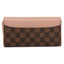 LOUIS VUITTON Damier Ebene Portofeuil Normandy Wallet Pink N61262 LV Auth 125844-2