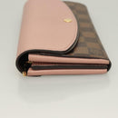 LOUIS VUITTON Damier Ebene Portofeuil Normandy Wallet Pink N61262 LV Auth 125844-4