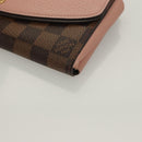 LOUIS VUITTON Damier Ebene Portofeuil Normandy Wallet Pink N61262 LV Auth 125844-14