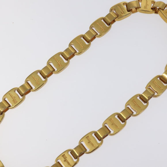 Salvatore Ferragamo Necklace metal Gold Auth 125846