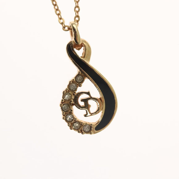 Christian Dior Necklace metal Gold Tone Auth 125852