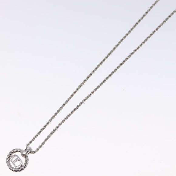 Christian Dior Necklace metal Silver tone Auth 125858