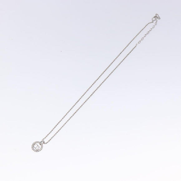Christian Dior Necklace metal Silver tone Auth 125858