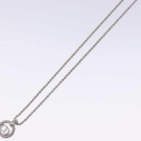 Christian Dior Necklace metal Silver tone Auth 125858
