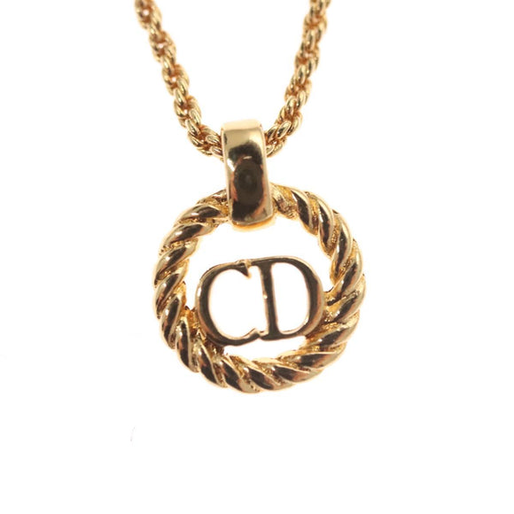 Christian Dior Necklace metal Gold Auth 125860