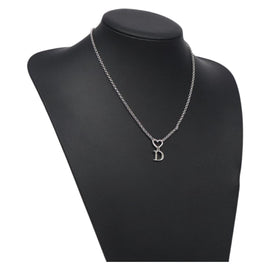 Christian Dior Necklace metal Silver tone Auth 125868