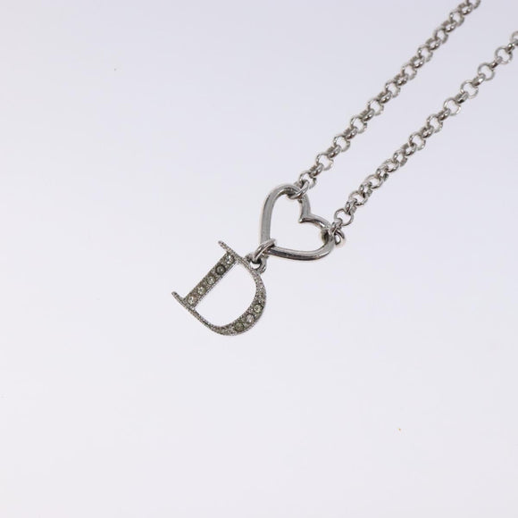 Christian Dior Necklace metal Silver tone Auth 125868