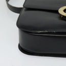 CELINE Hand Bag Leather 2way Black Gold Auth 125900-15