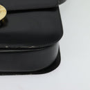 CELINE Hand Bag Leather 2way Black Gold Auth 125900-16