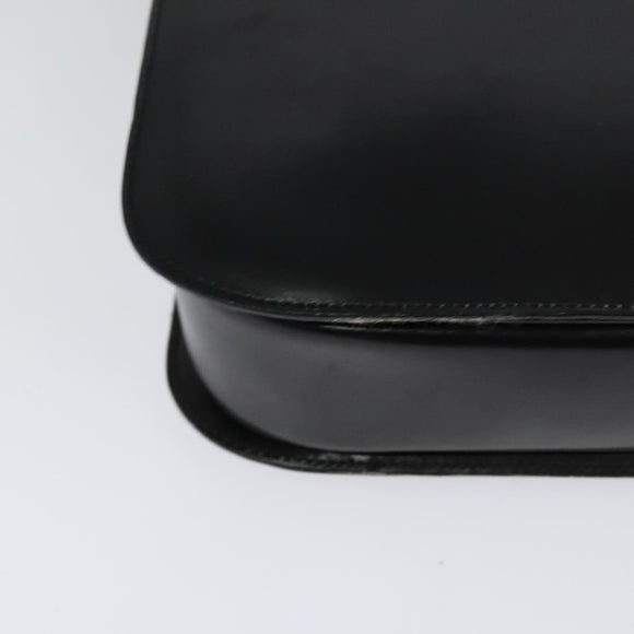 CELINE Hand Bag Leather 2way Black Gold Auth 125900