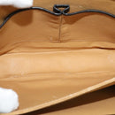 CELINE Hand Bag Leather 2way Black Gold Auth 125900-11