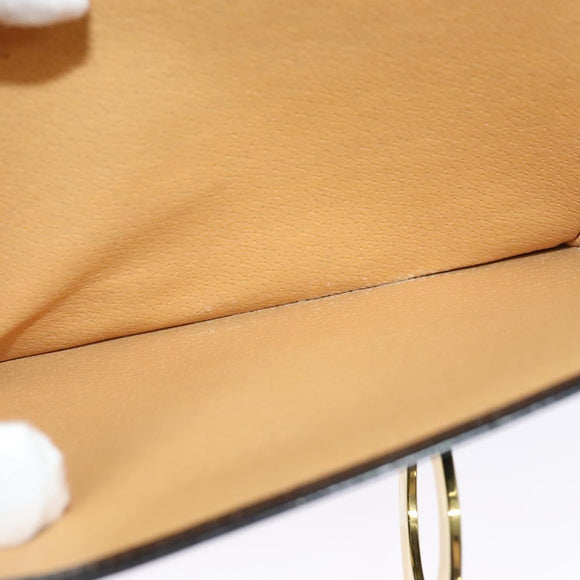 CELINE Hand Bag Leather 2way Black Gold Auth 125900