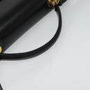 CELINE Hand Bag Leather 2way Black Gold Auth 125900-7