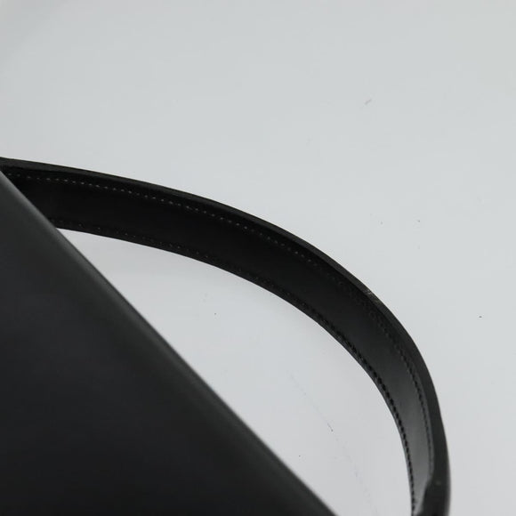 CELINE Hand Bag Leather 2way Black Gold Auth 125900