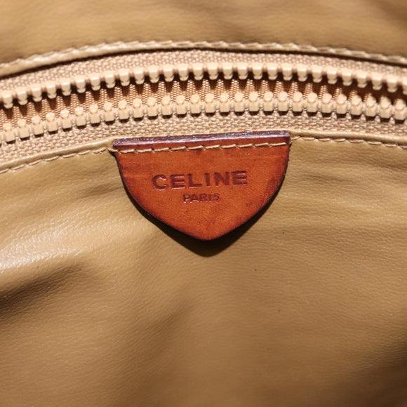 CELINE Macadam Canvas Shoulder Bag PVC Leather Brown Gold Auth 125902