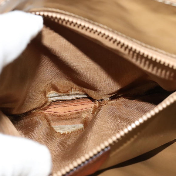 CELINE Macadam Canvas Shoulder Bag PVC Leather Brown Gold Auth 125902